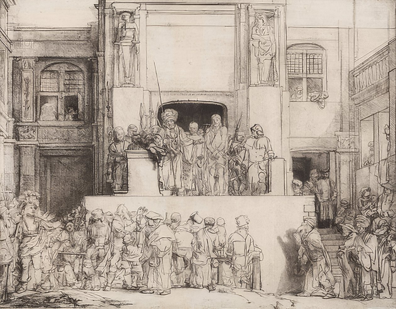 Cristo apresentado ao povo. 1655 de Rembrandt van Rijn