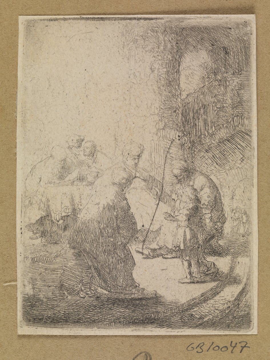 Cristo como uma criança e os escribas. Prato pequeno de Rembrandt van Rijn