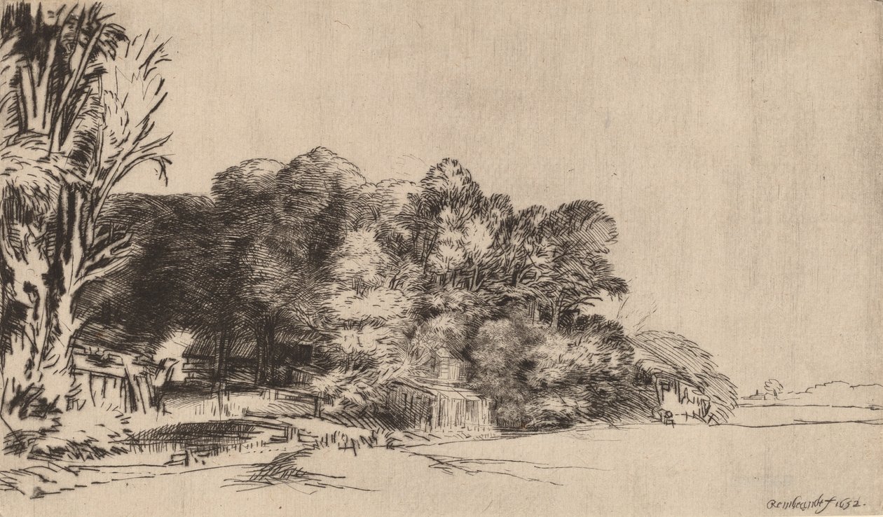 Arvoredo com Vista, 1652. de Rembrandt van Rijn