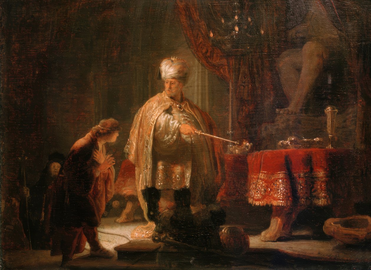 Daniel e Cyrus na frente do ídolo de Bel de Rembrandt van Rijn