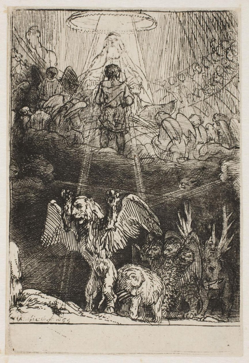 A visão de Daniels sobre as quatro bestas de Rembrandt van Rijn