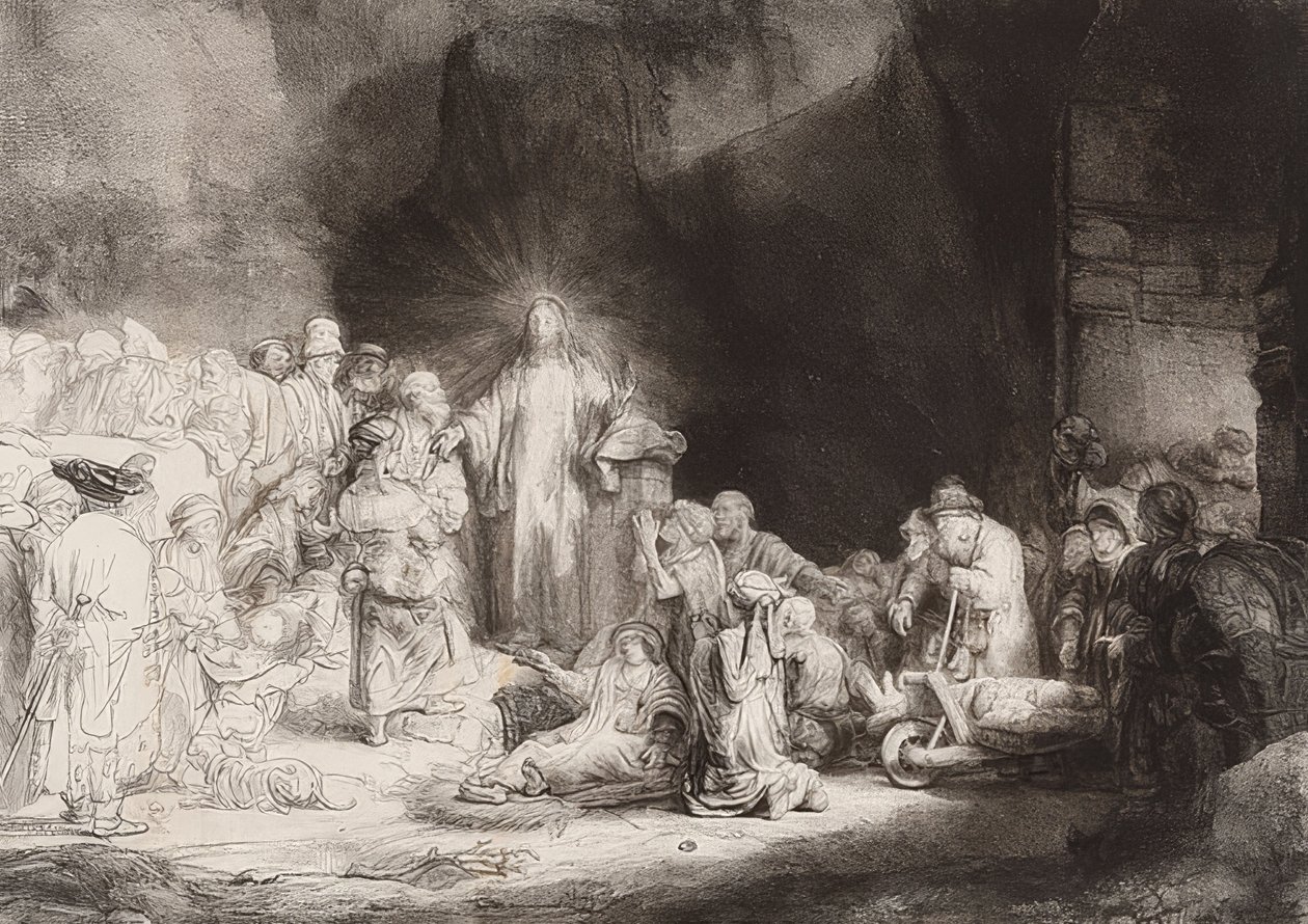A folha de cem florins. Por volta de 1649 de Rembrandt van Rijn