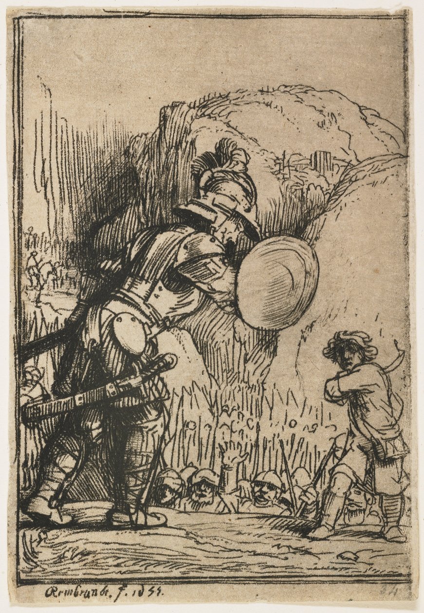 Davi e Golias, 1655 de Rembrandt van Rijn