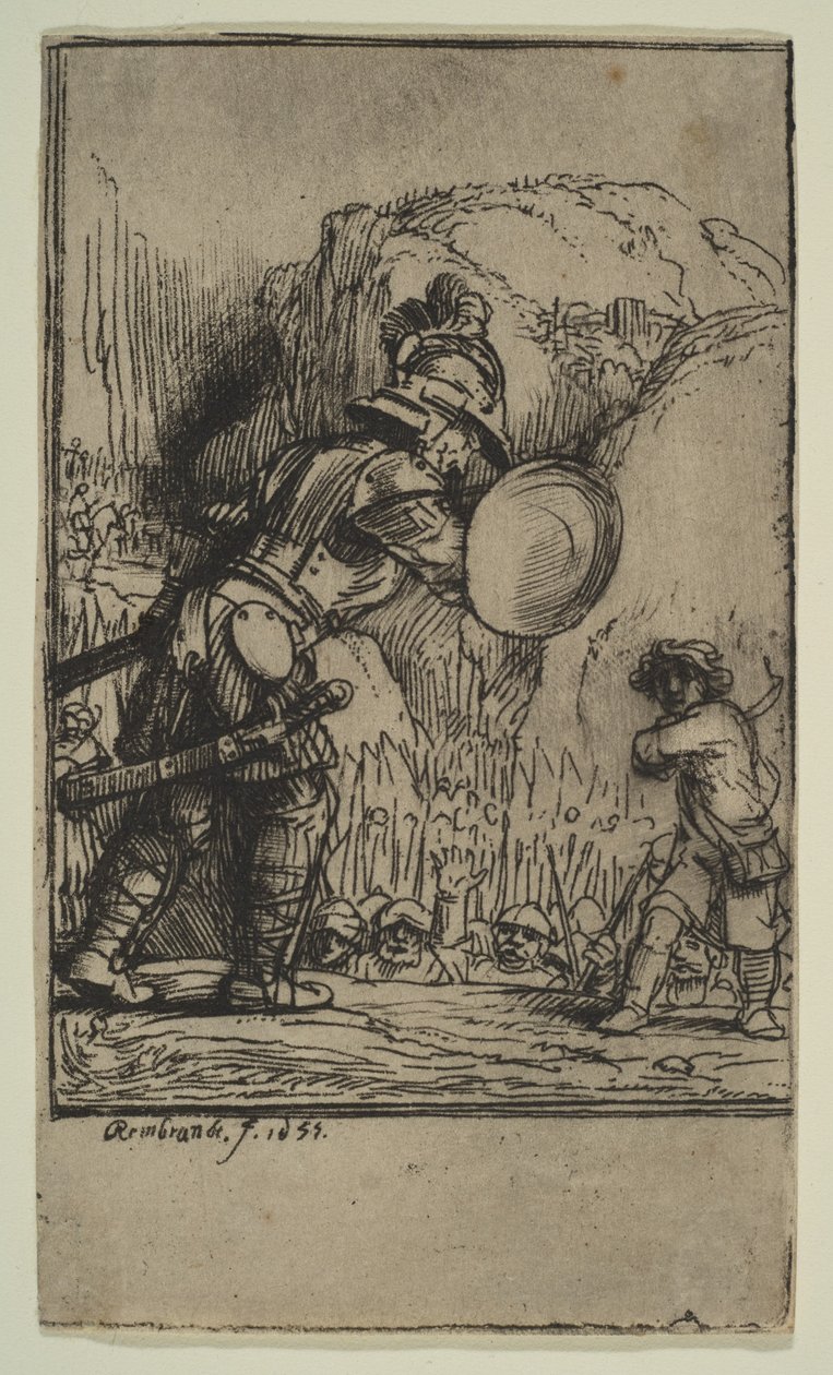 Davi e Golias, 1655. de Rembrandt van Rijn