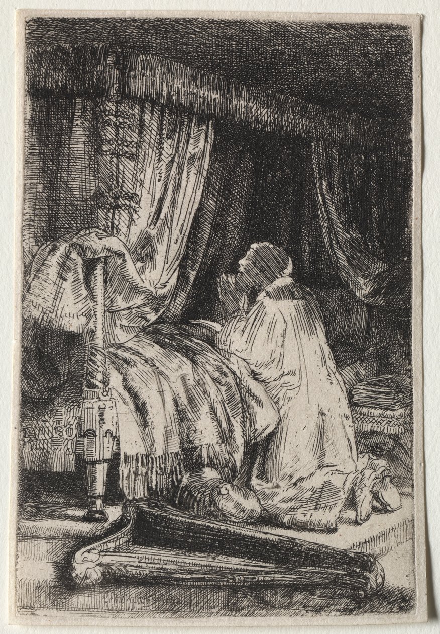 Davi em oração de Rembrandt van Rijn
