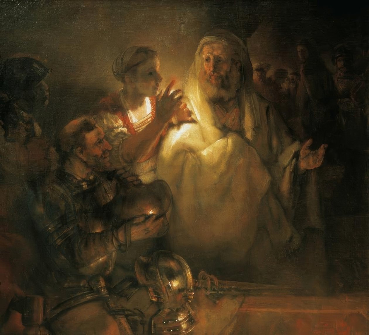 O apóstolo Pedro nega a Cristo de Rembrandt van Rijn