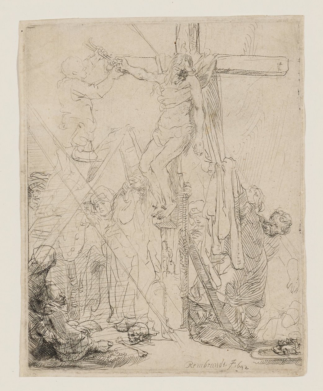A Descida da Cruz, um esboço de Rembrandt van Rijn