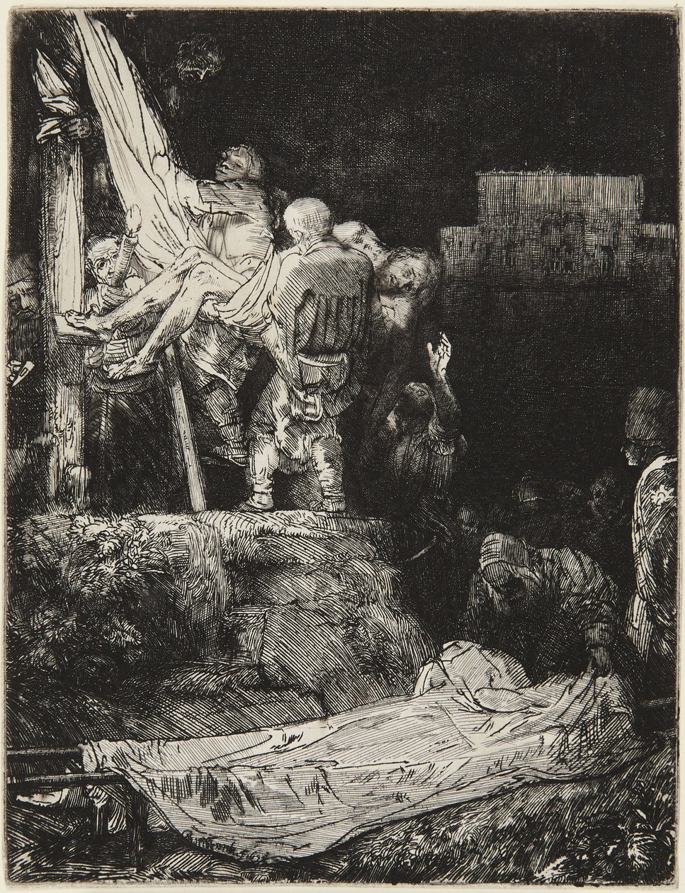 A Descida da Cruz à Luz das Tochas de Rembrandt van Rijn