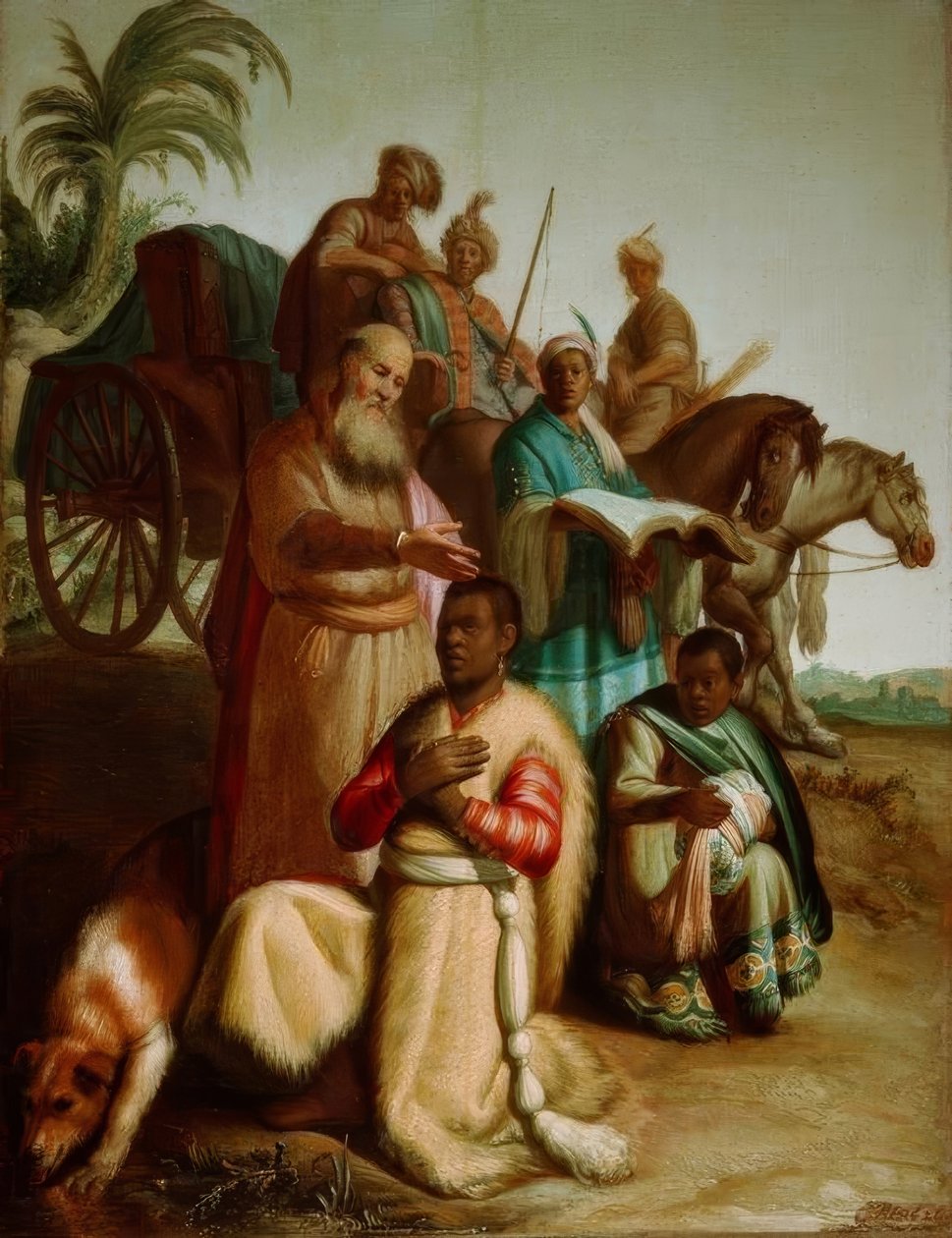 O batismo do camareiro de Rembrandt van Rijn
