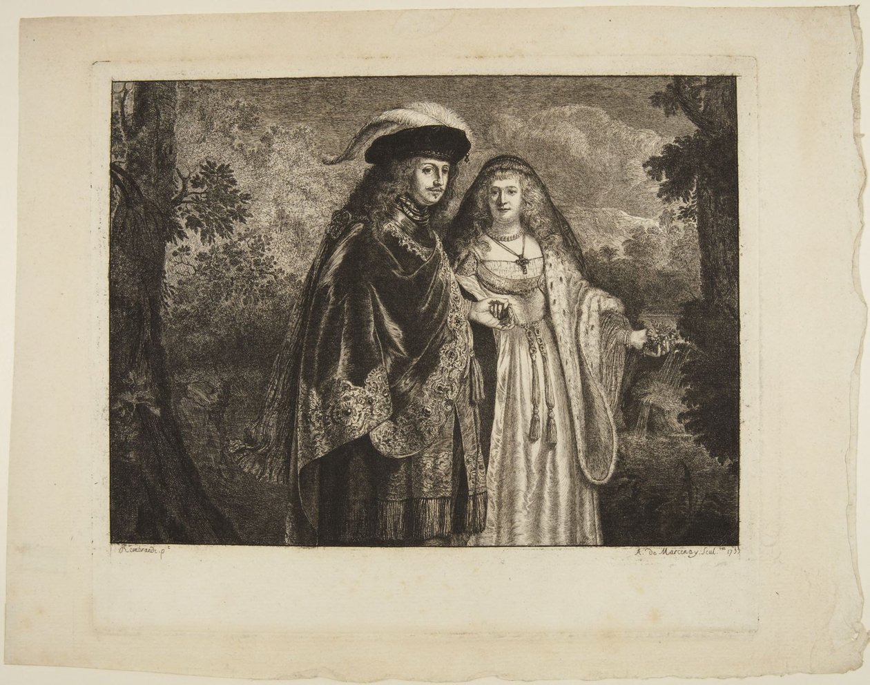 O homem com a pena branca de Rembrandt van Rijn