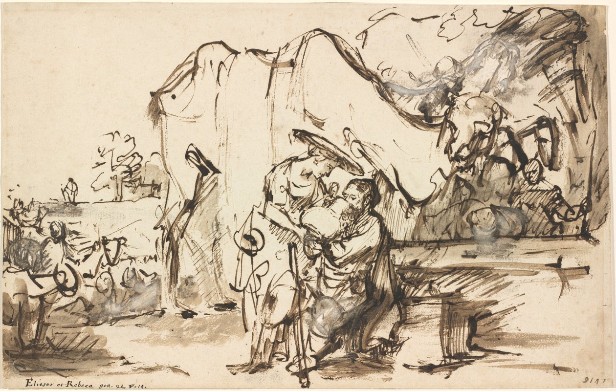 Eliezer e Rebeca no Poço de Rembrandt van Rijn