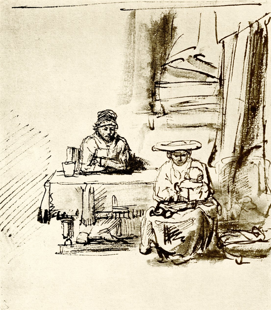 Cena familiar de Rembrandt van Rijn