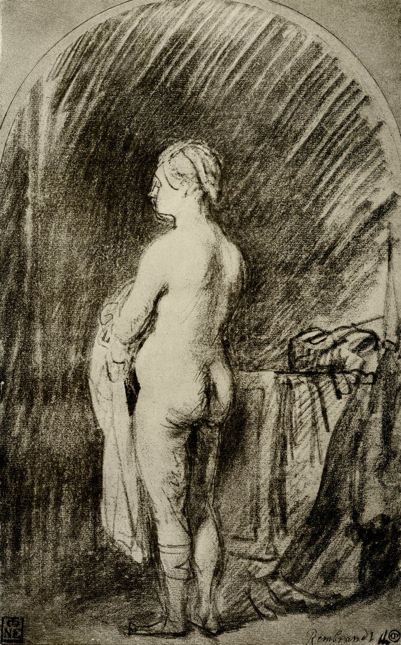 Nu feminino de Rembrandt van Rijn