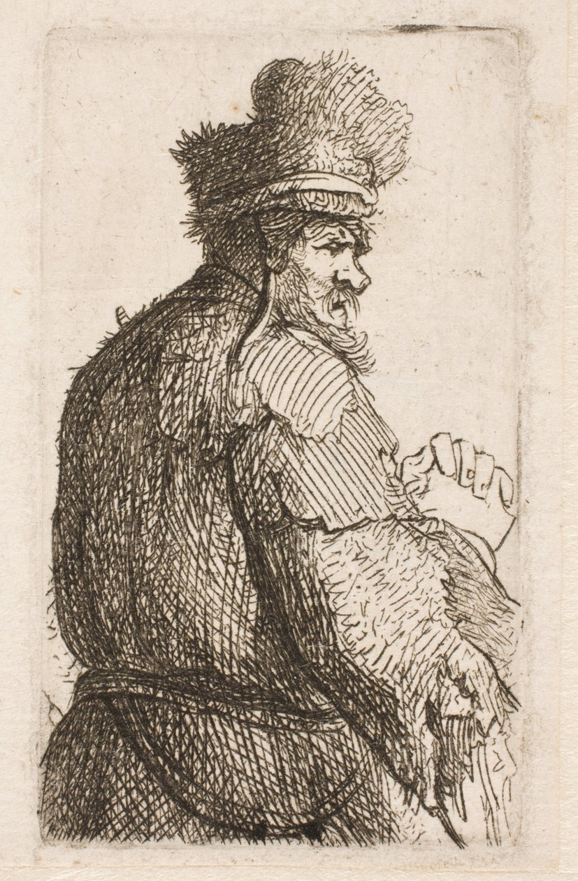 Velho visto por trás de Rembrandt van Rijn