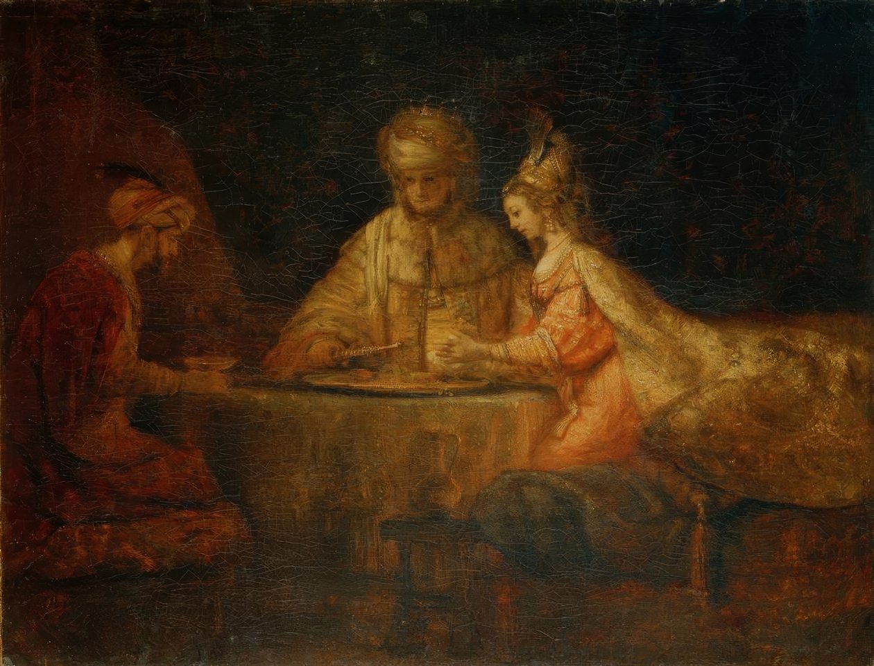 Ésteres de banquetes com Ahasver e Haman de Rembrandt van Rijn