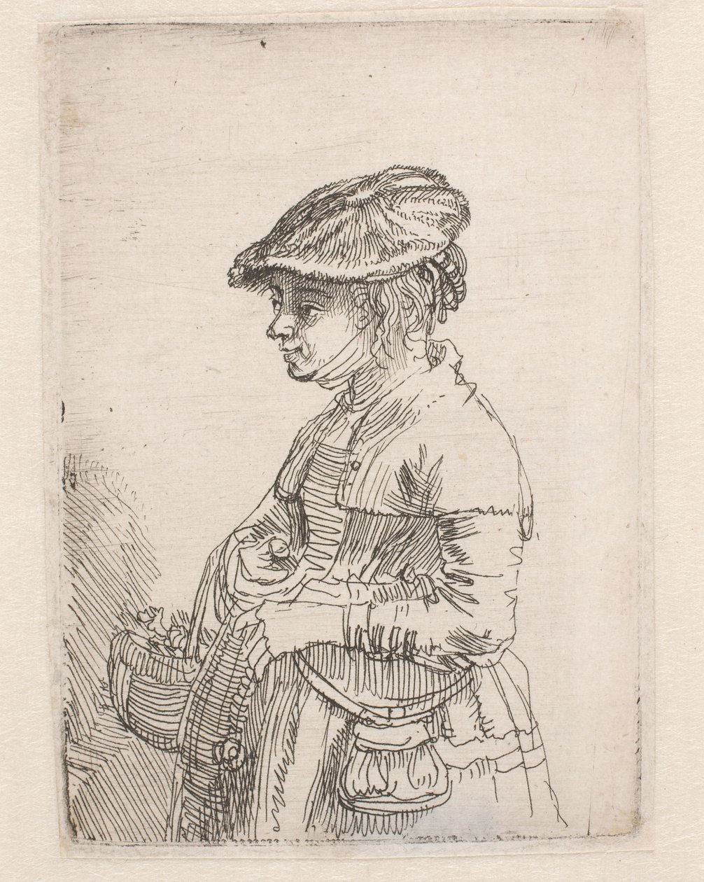 Menina com um cesto de Rembrandt van Rijn