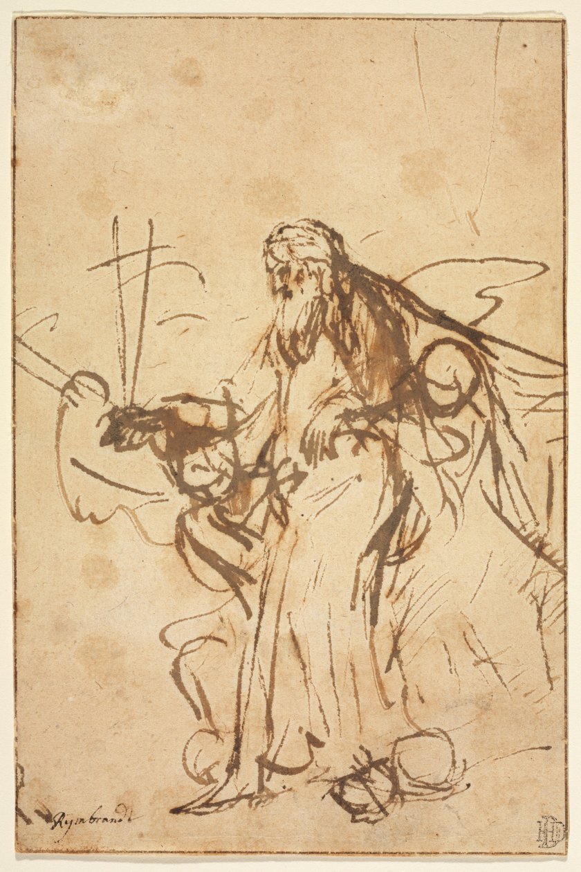 Deus Pai Apoiado por Anjos de Rembrandt van Rijn
