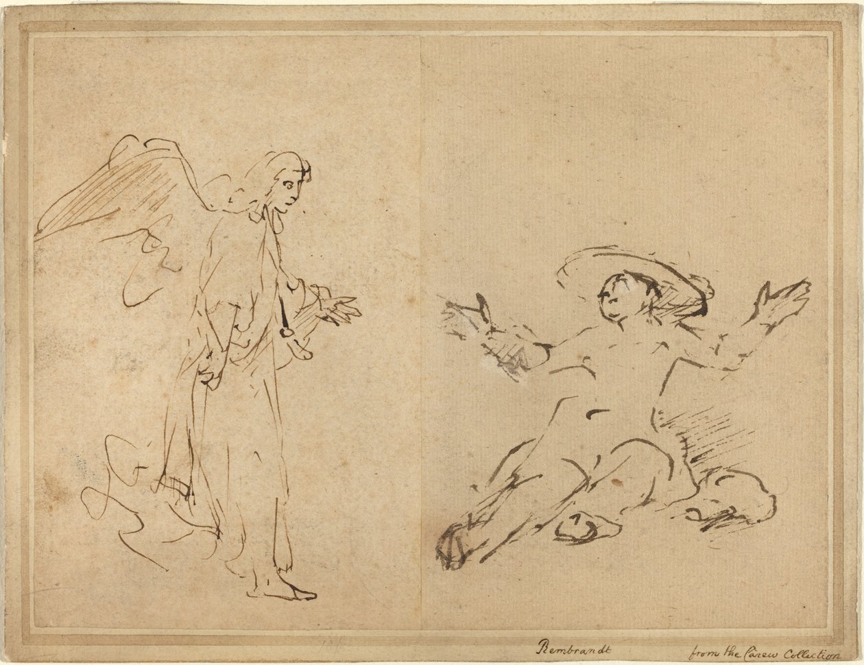 Hagar sentada na fonte de Rembrandt van Rijn