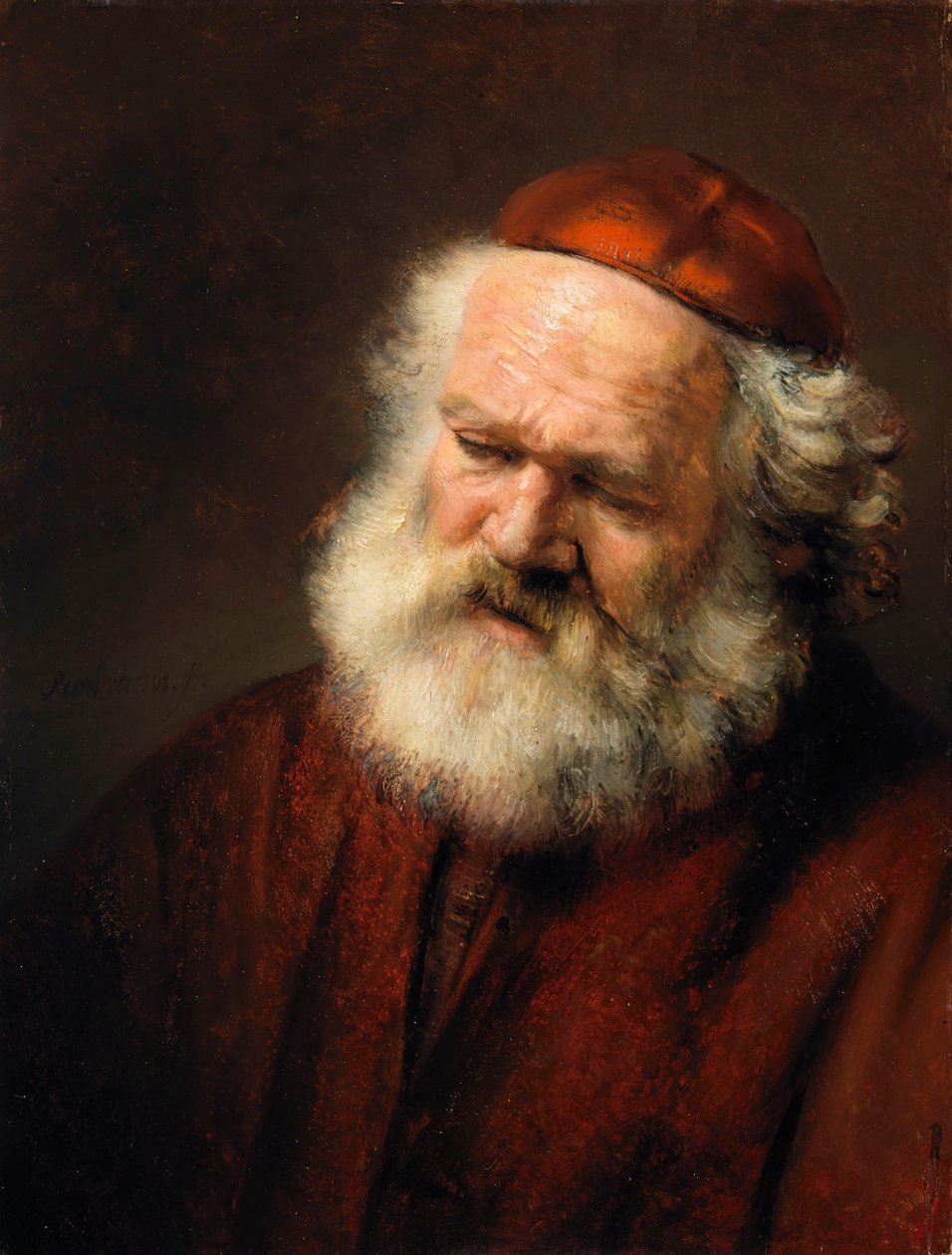 Cabeça de um homem idoso de Rembrandt van Rijn