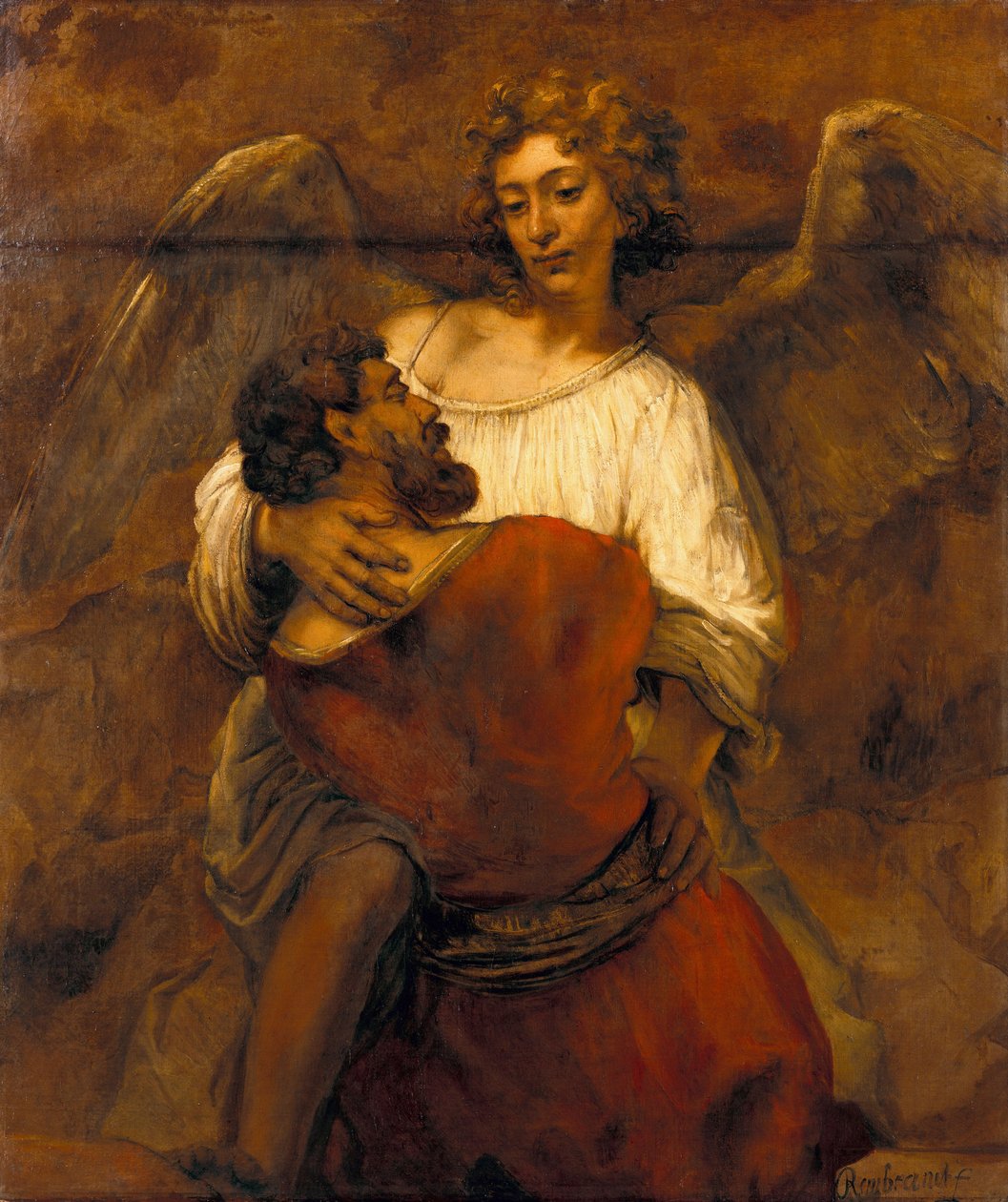 Jacob lutando com o anjo, ca 1659 de Rembrandt van Rijn