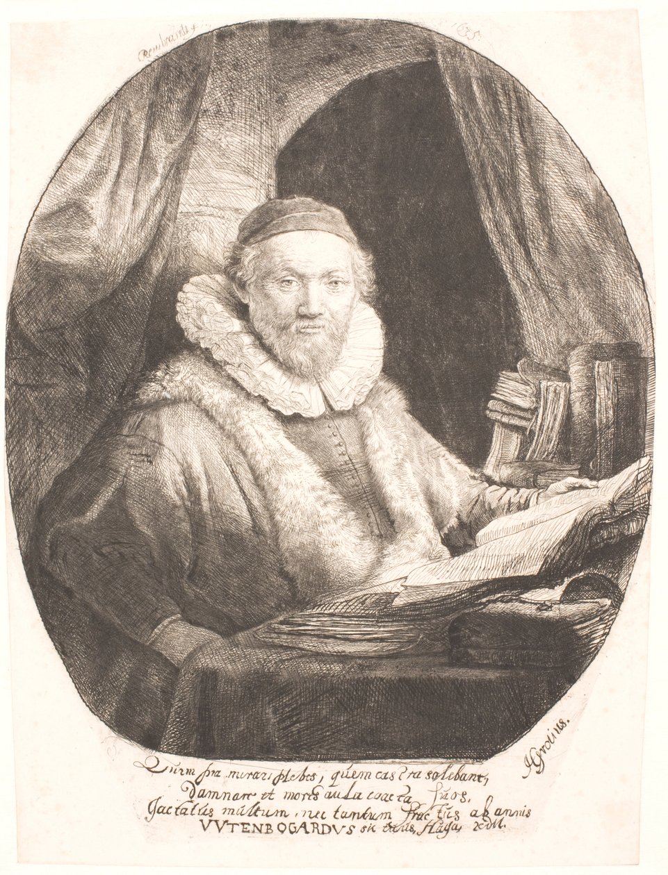 Jan Uytenbogaert, pregador da seita dos arminianos remonstarnts de Rembrandt van Rijn