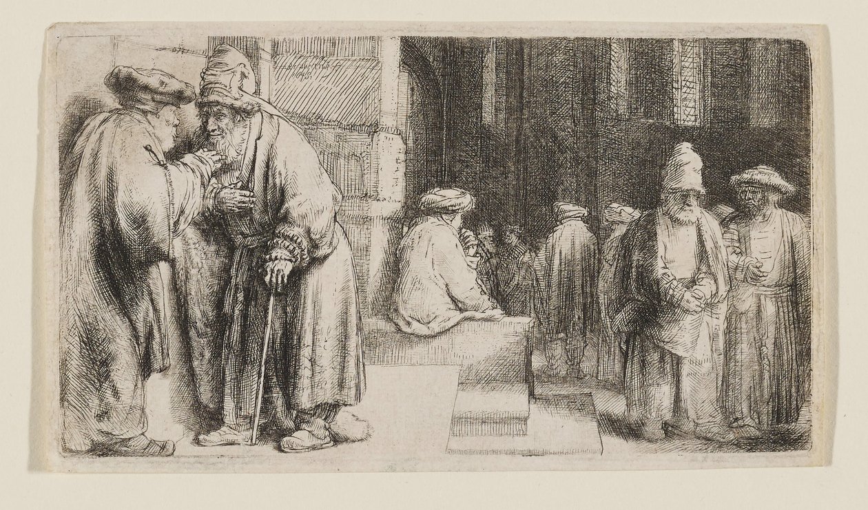 Judeus numa sinagoga de Rembrandt van Rijn