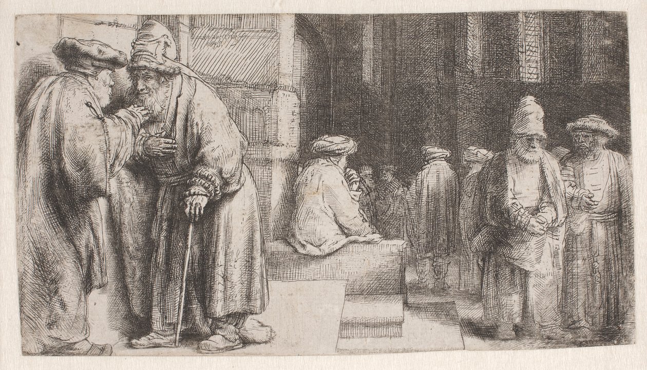 Judeus na sinagoga de Rembrandt van Rijn
