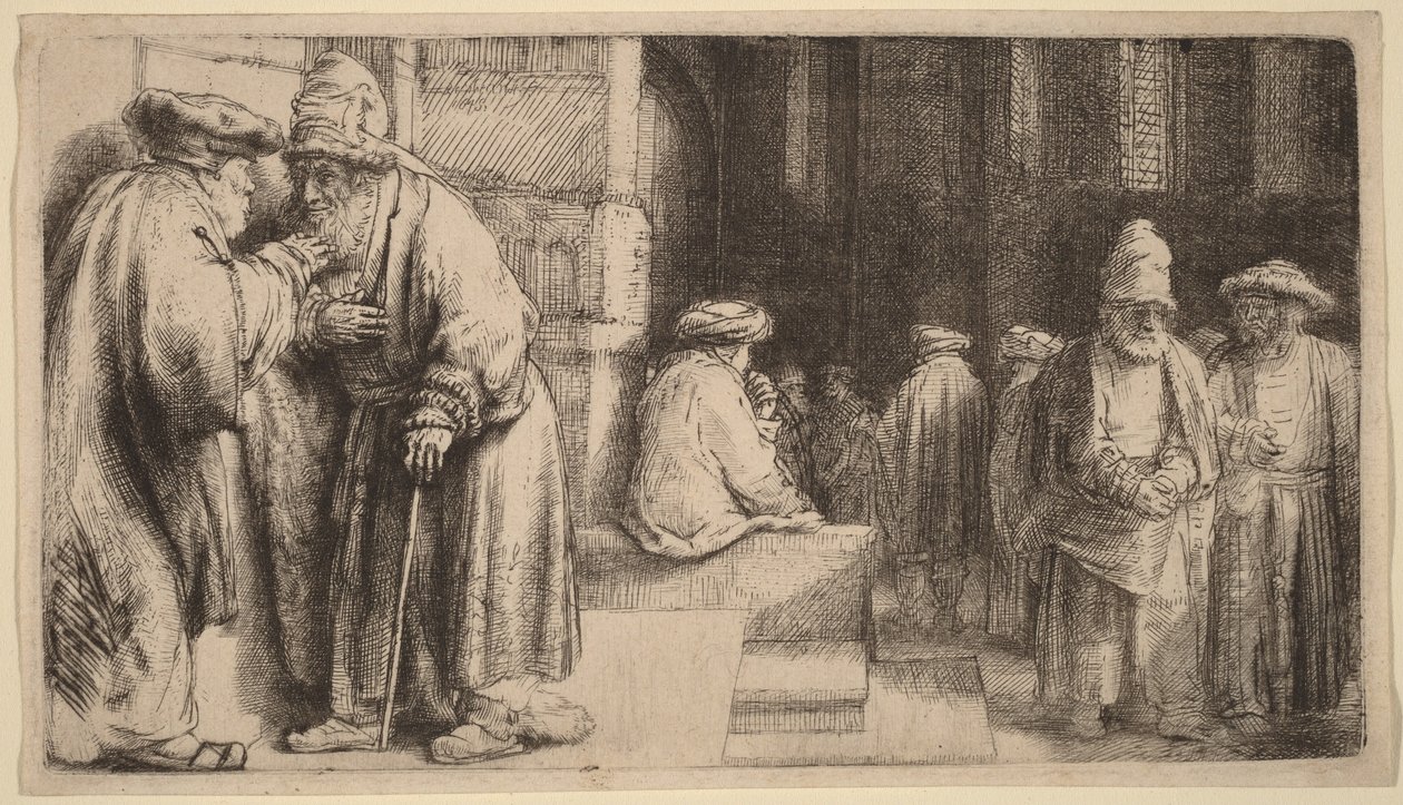 Judeus na sinagoga de Rembrandt van Rijn