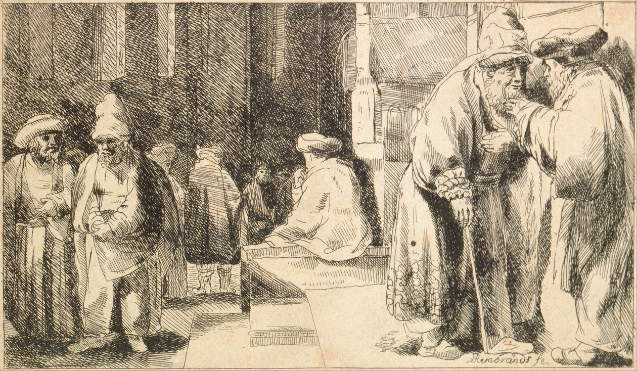 Judeus na Sinagoga de Rembrandt van Rijn