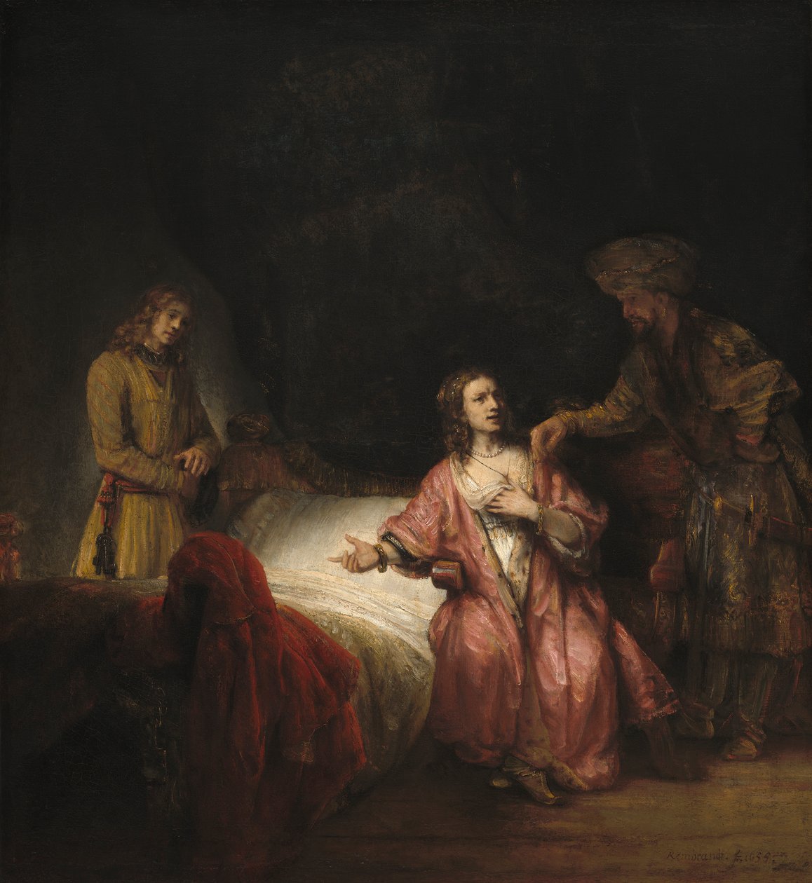 Joseph acusado pela esposa de Potifar, 1655 de Rembrandt van Rijn