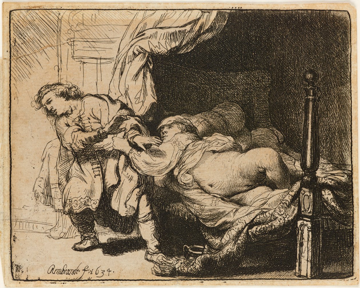 Esposa de José e Potifar [Gn. 39: 7-12], 1634. de Rembrandt van Rijn