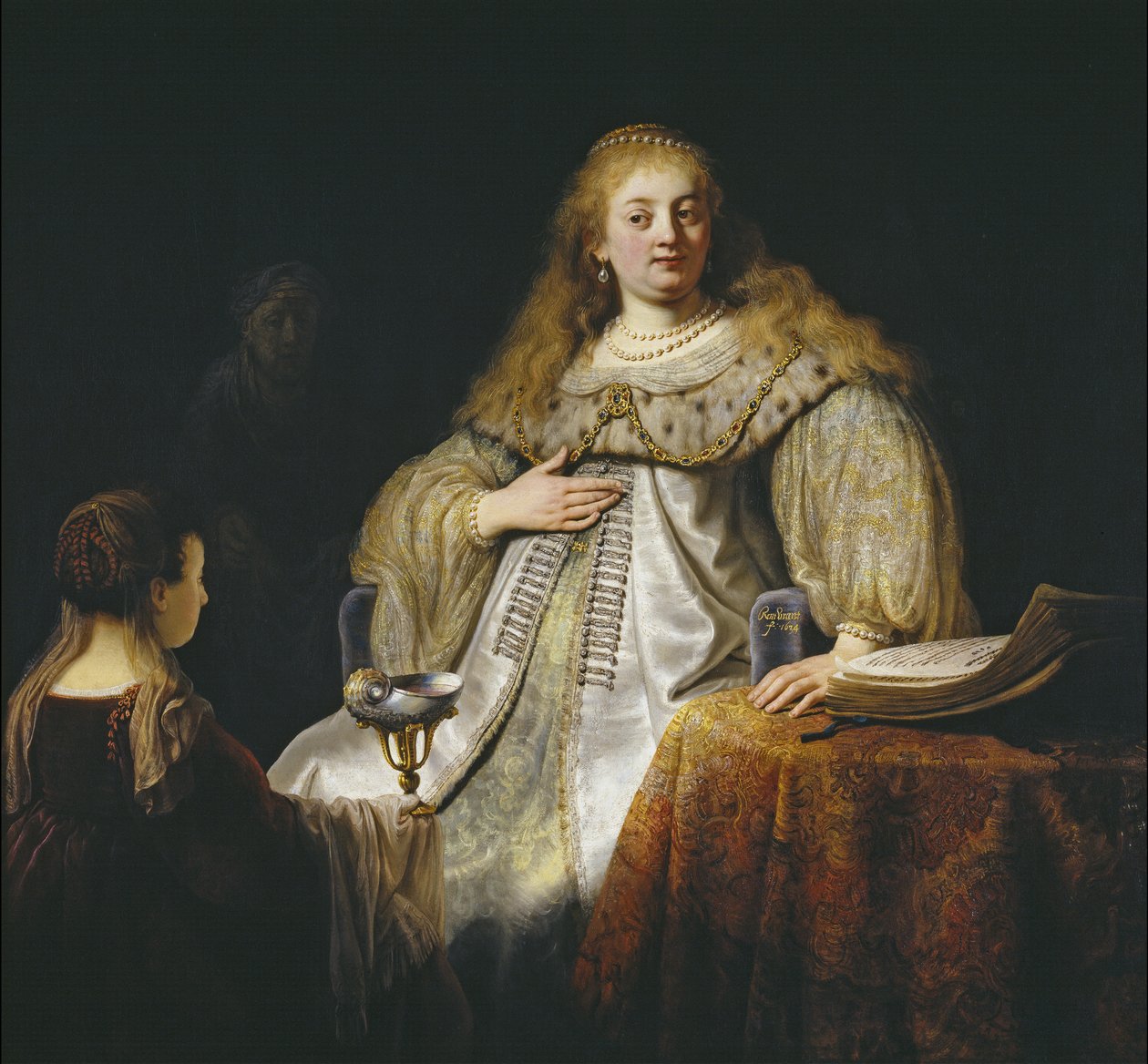 Judith no banquete de Holofernes, 1634 de Rembrandt van Rijn