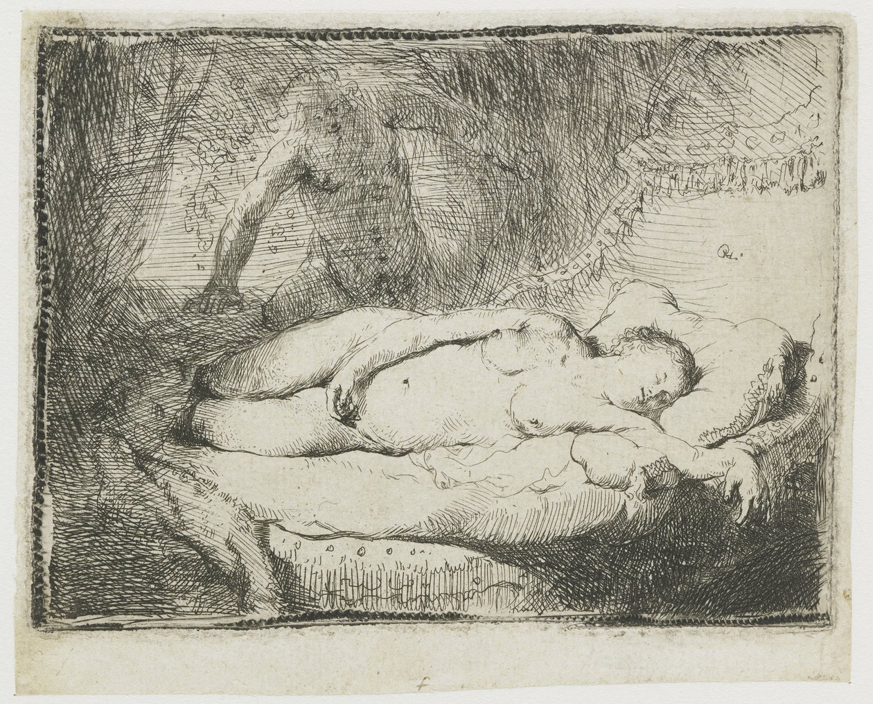 Júpiter e Antiope: placa mais pequena de Rembrandt van Rijn