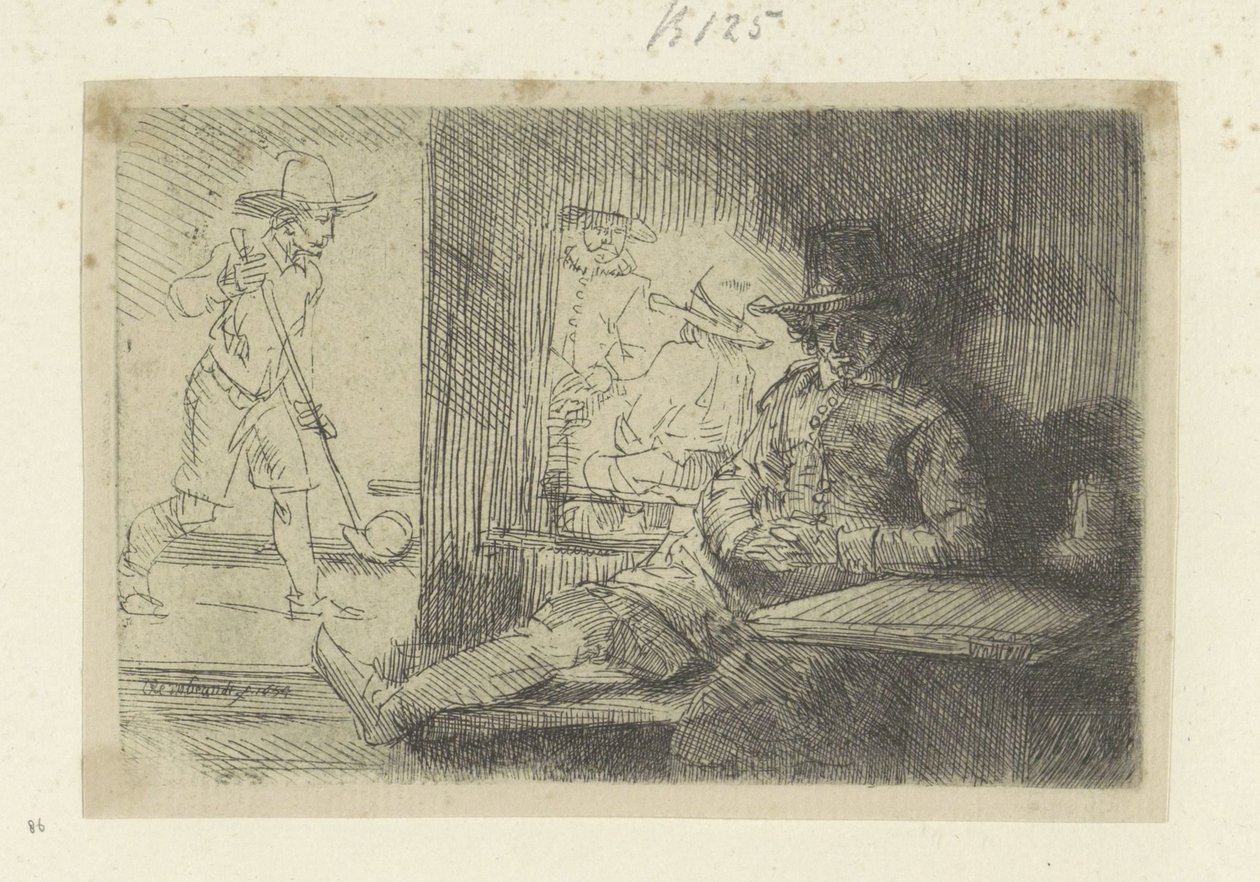 Kolfspel Coleção de oitenta e cinco gravuras originais (título da série) de Rembrandt van Rijn