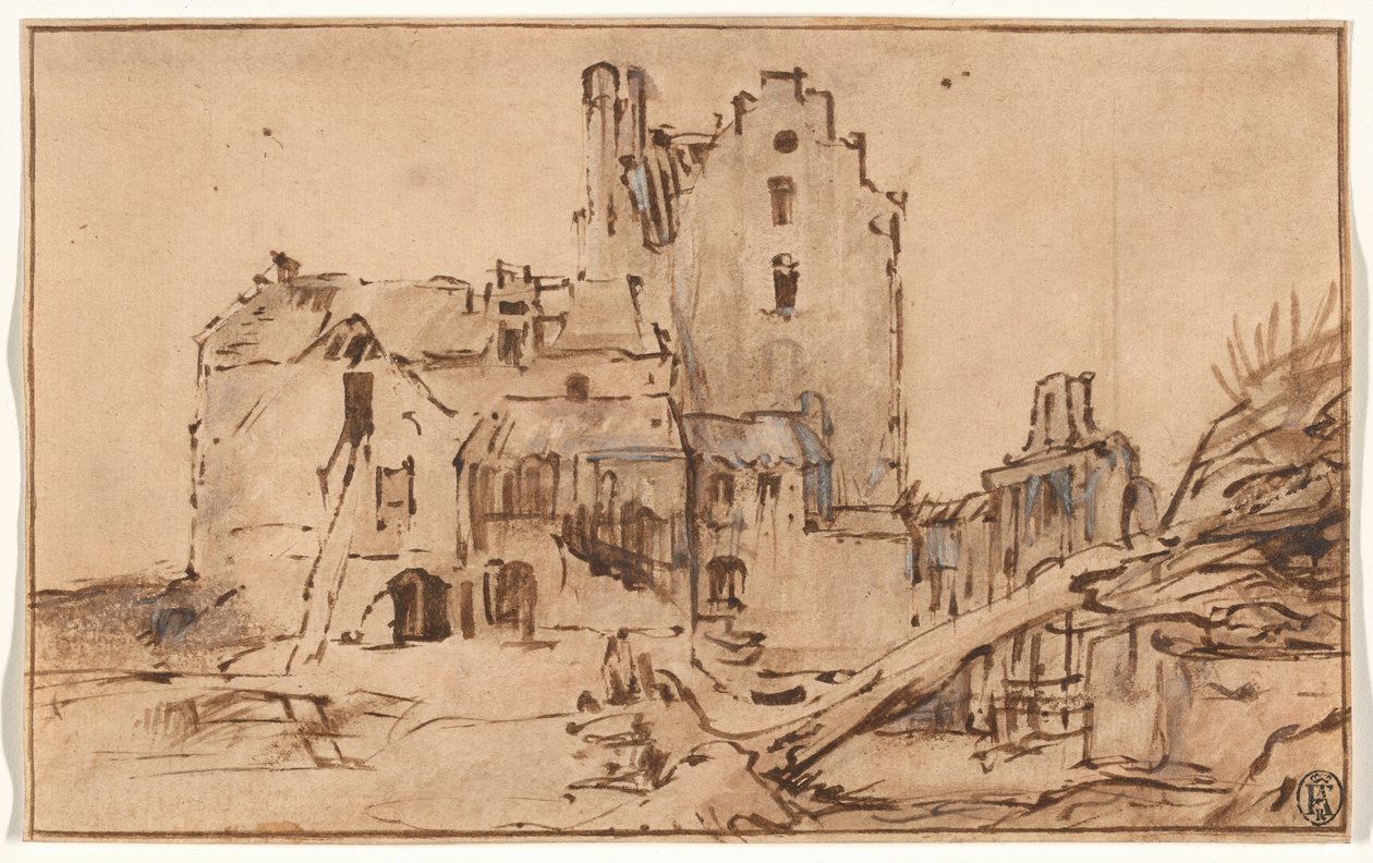 Castelo de Kostverloren em decadência de Rembrandt van Rijn