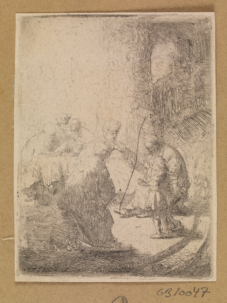 Cristo como uma criança e os escribas. Prato pequeno de Rembrandt van Rijn