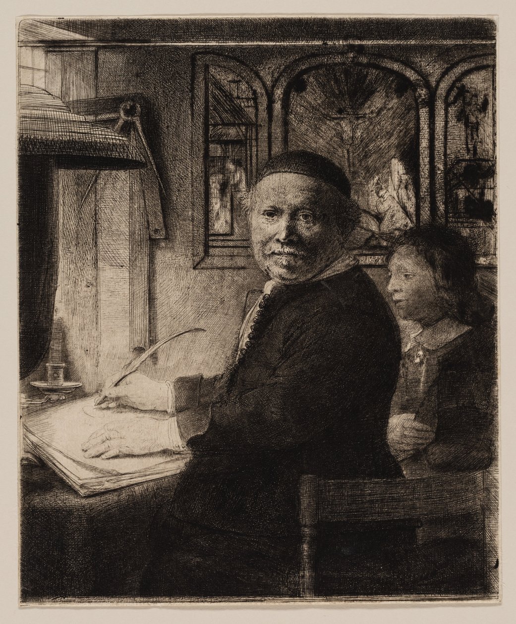 Lieven Willemsz van Coppenol, Mestre da Escrita: A Placa Menor de Rembrandt van Rijn