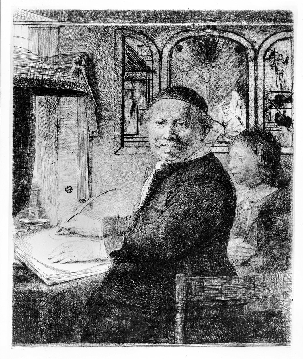 Lieven Willemsz de Coppenol, c.1658 (gravura) de Rembrandt van Rijn