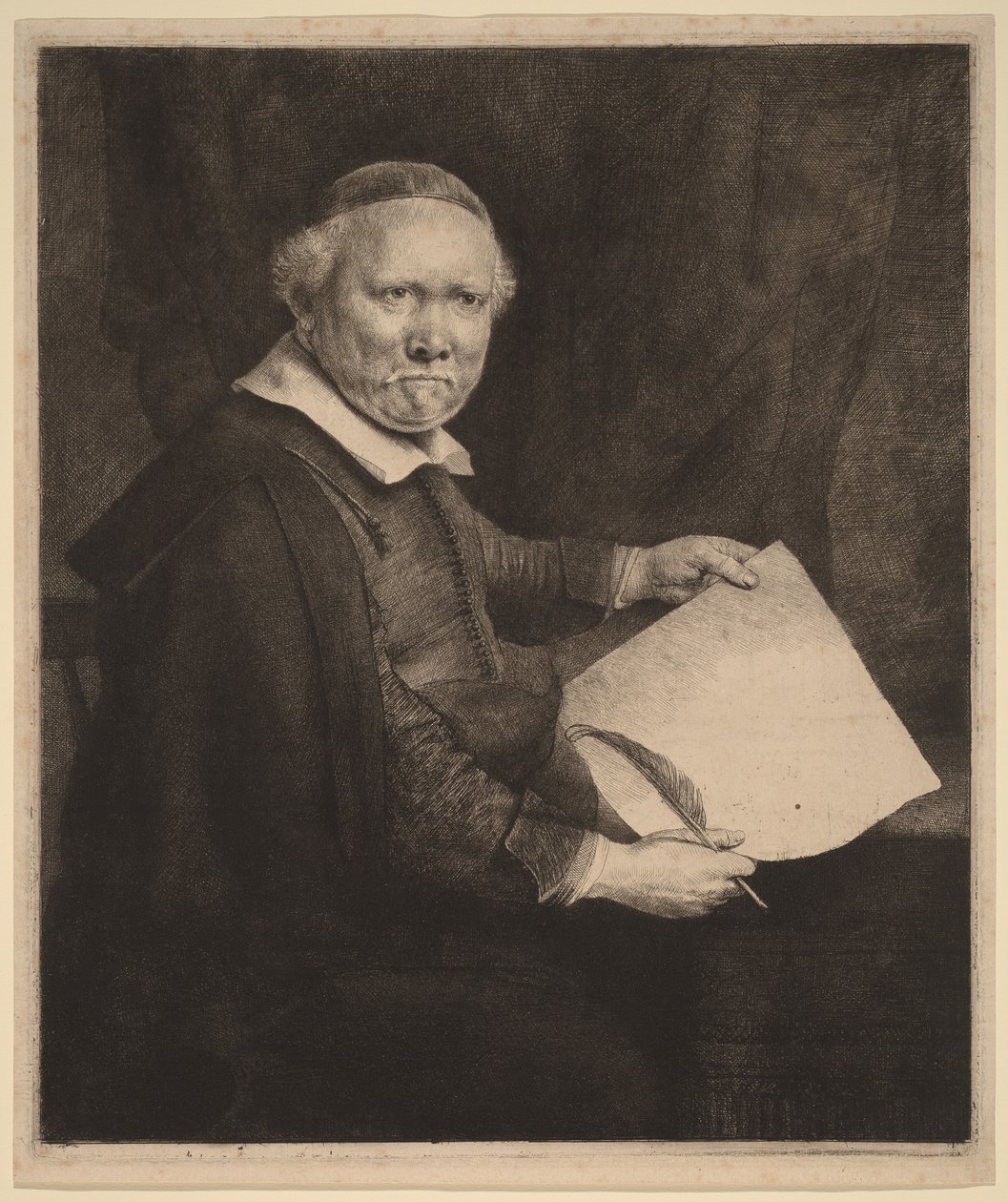 Lieven Willemsz van Coppenol: a placa maior de Rembrandt van Rijn