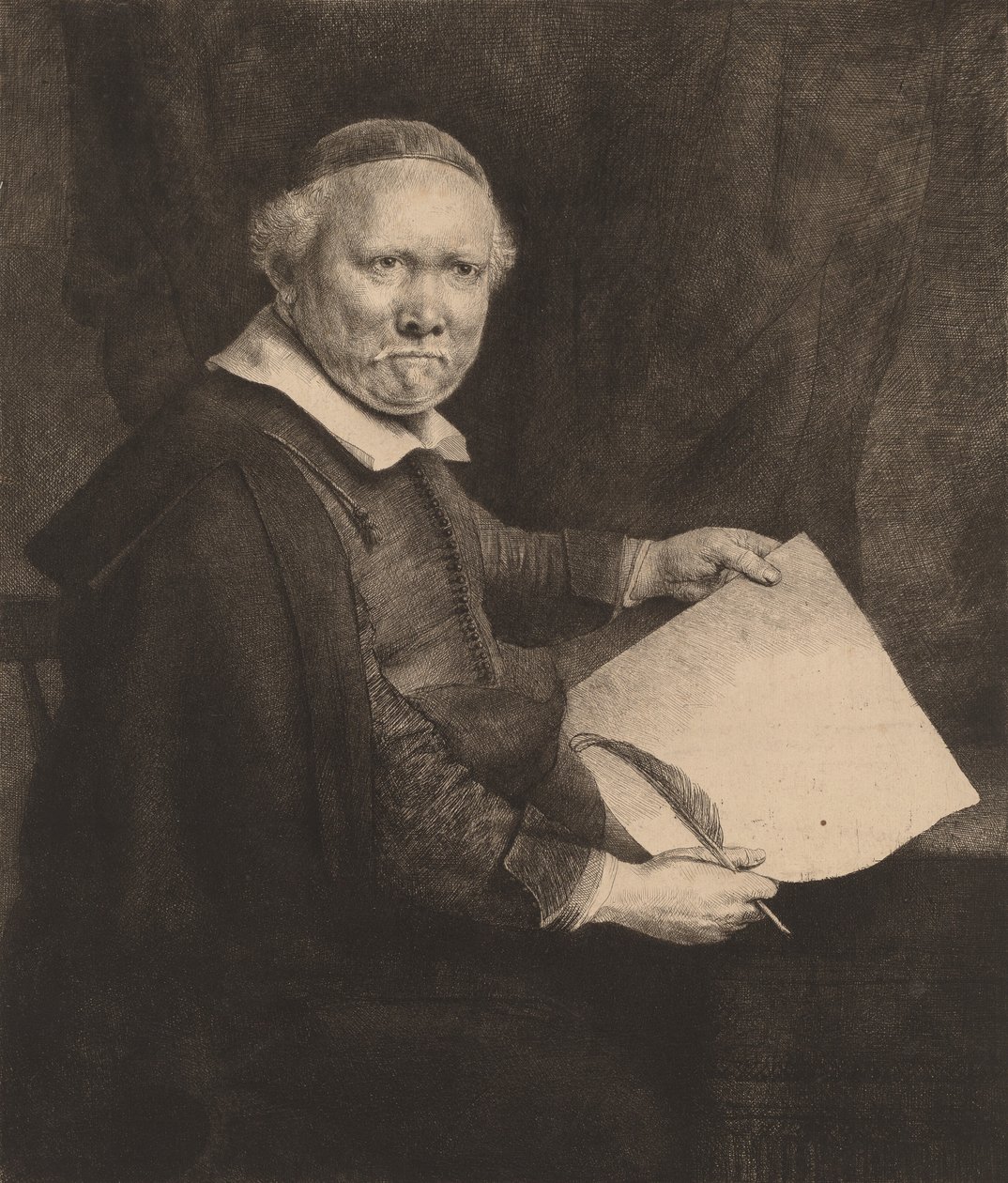 Lieven Willemsz van Coppenol: a placa maior, 1658. de Rembrandt van Rijn