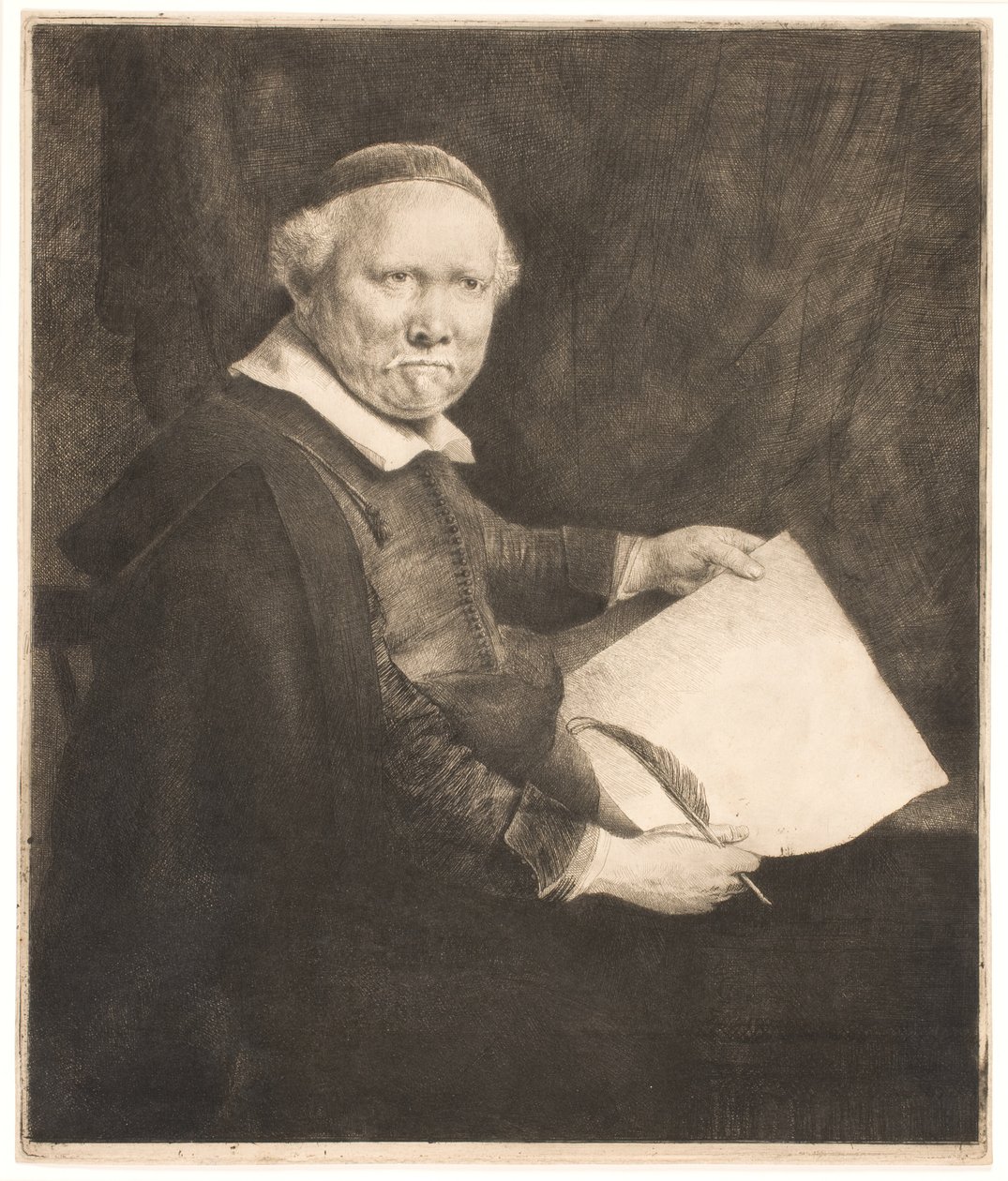 Lieven Willemsz van Coppenol, mestre da escrita: a placa maior de Rembrandt van Rijn