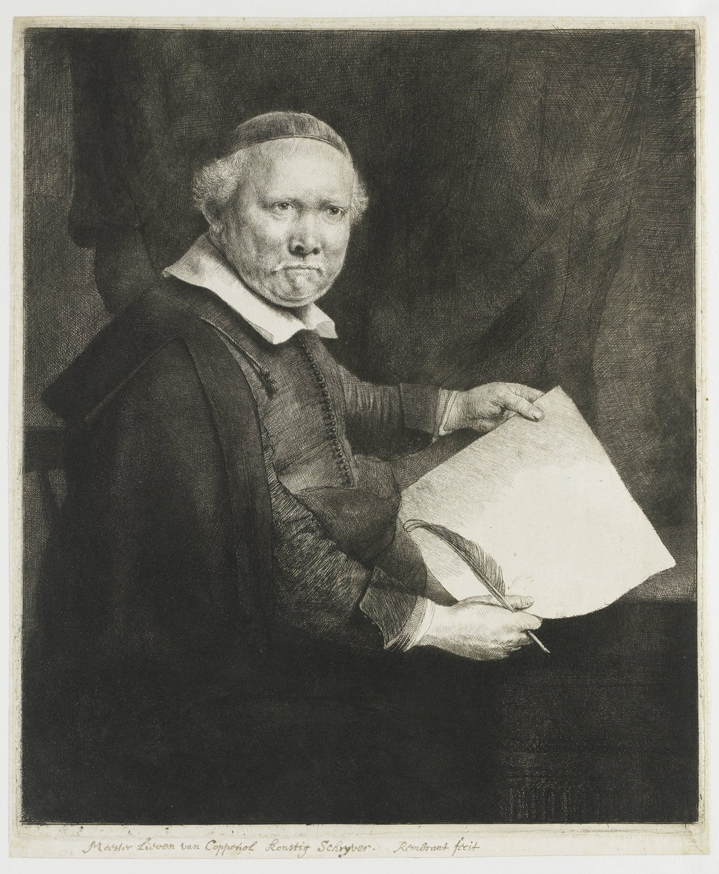 Lieven Willemsz. van Coppenol, mestre calígrafo: a gravura de maiores dimensões de Rembrandt van Rijn