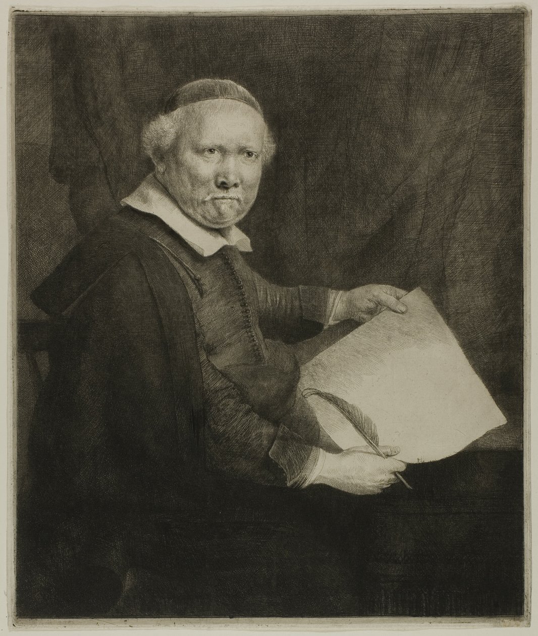 Lieven Willemsz. von Coppenol, mestre da escrita: o prato maior de Rembrandt van Rijn