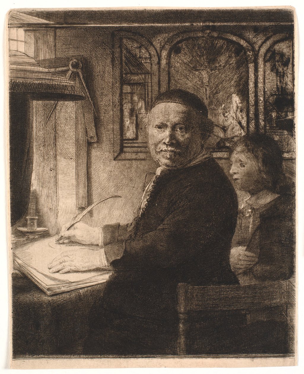 Lieven Willemsz van Coppenol, mestre da escrita: a placa menor de Rembrandt van Rijn