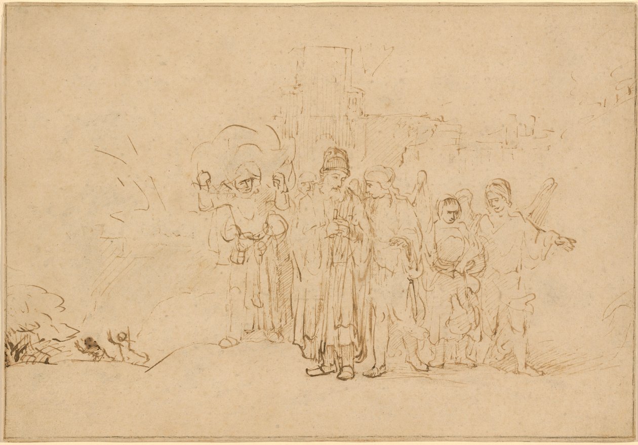Ló e sua família deixando Sodoma de Rembrandt van Rijn
