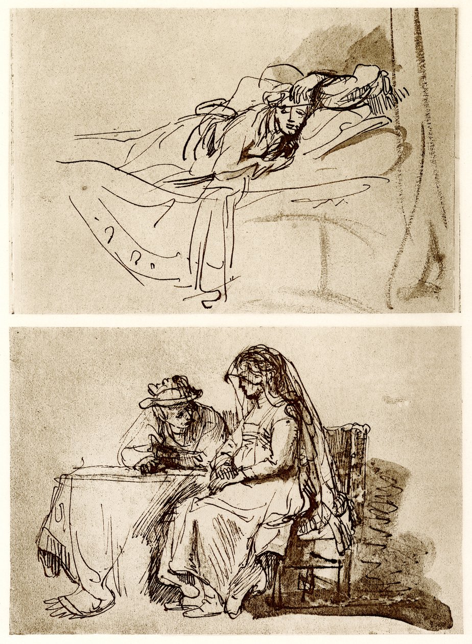 Mulher Deitada, A Conversa de Rembrandt van Rijn