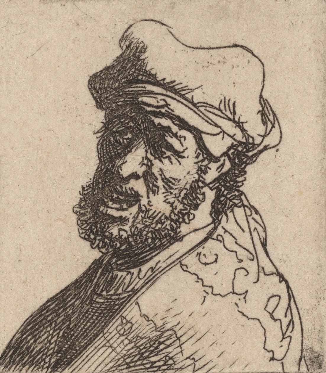 Homem gritando, três quartos à esquerda, c. 16301631. de Rembrandt van Rijn