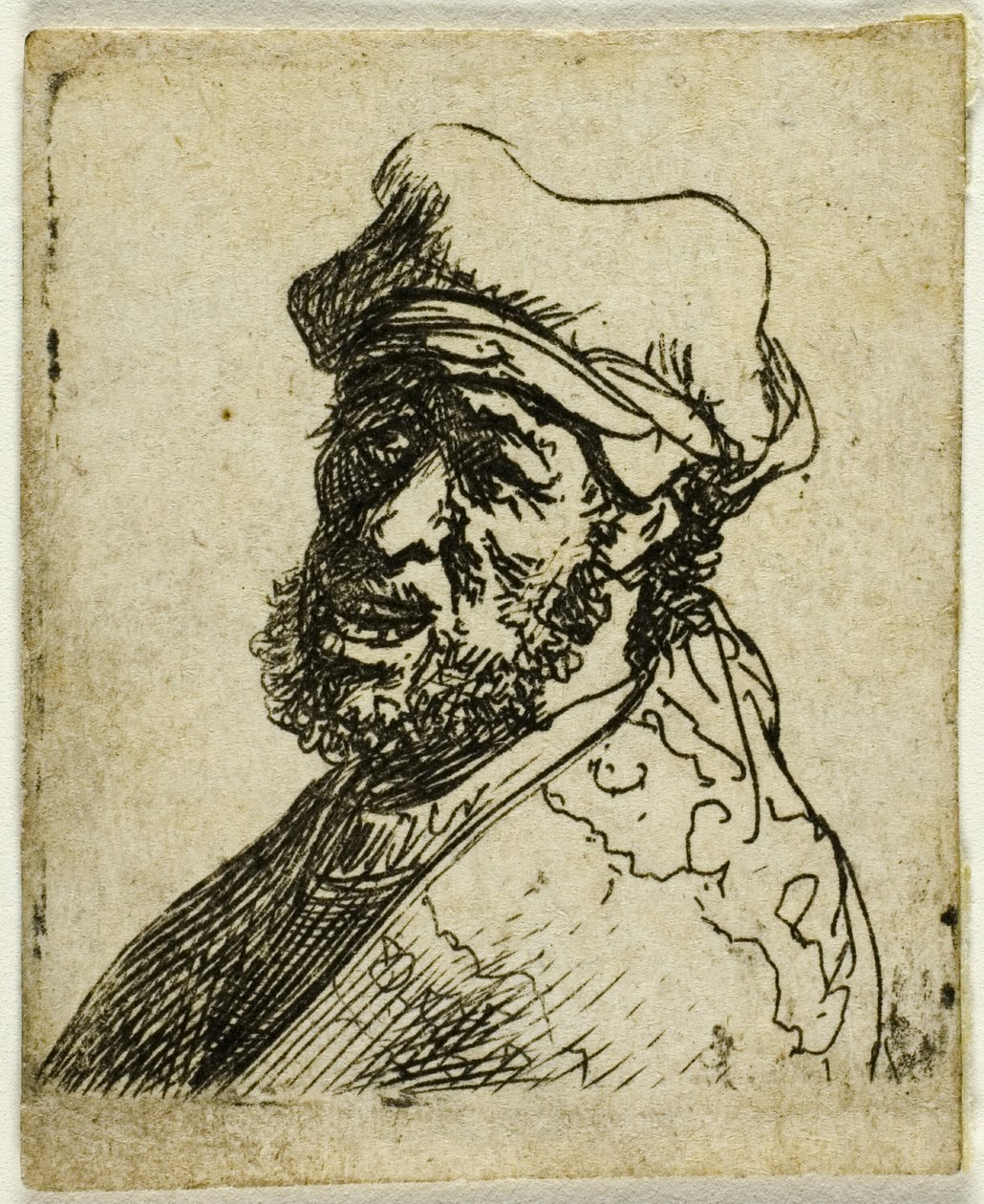 Homem gritando, três quartos à esquerda: busto de Rembrandt van Rijn