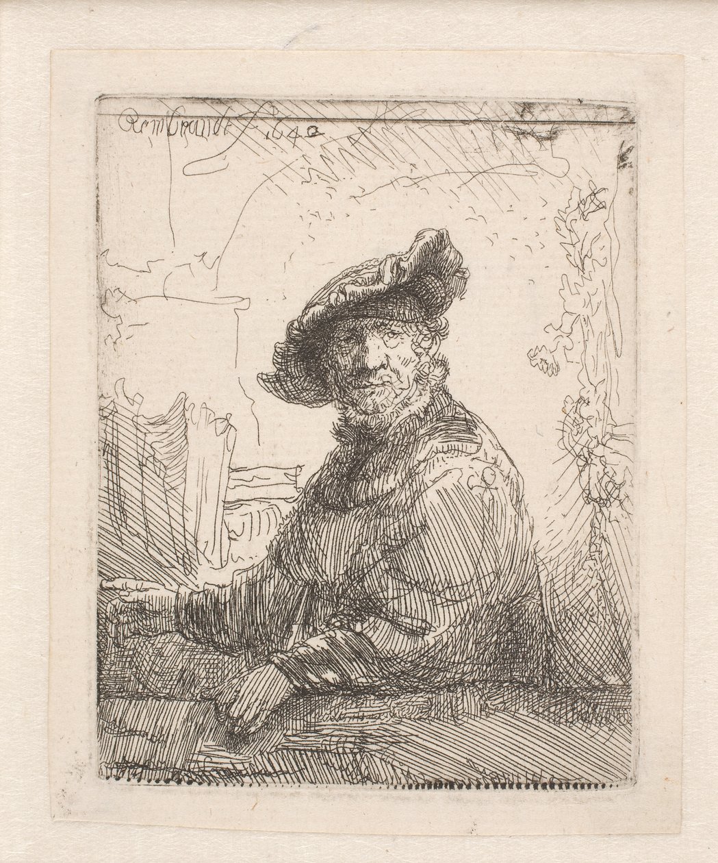 Homem num caramanchão de Rembrandt van Rijn