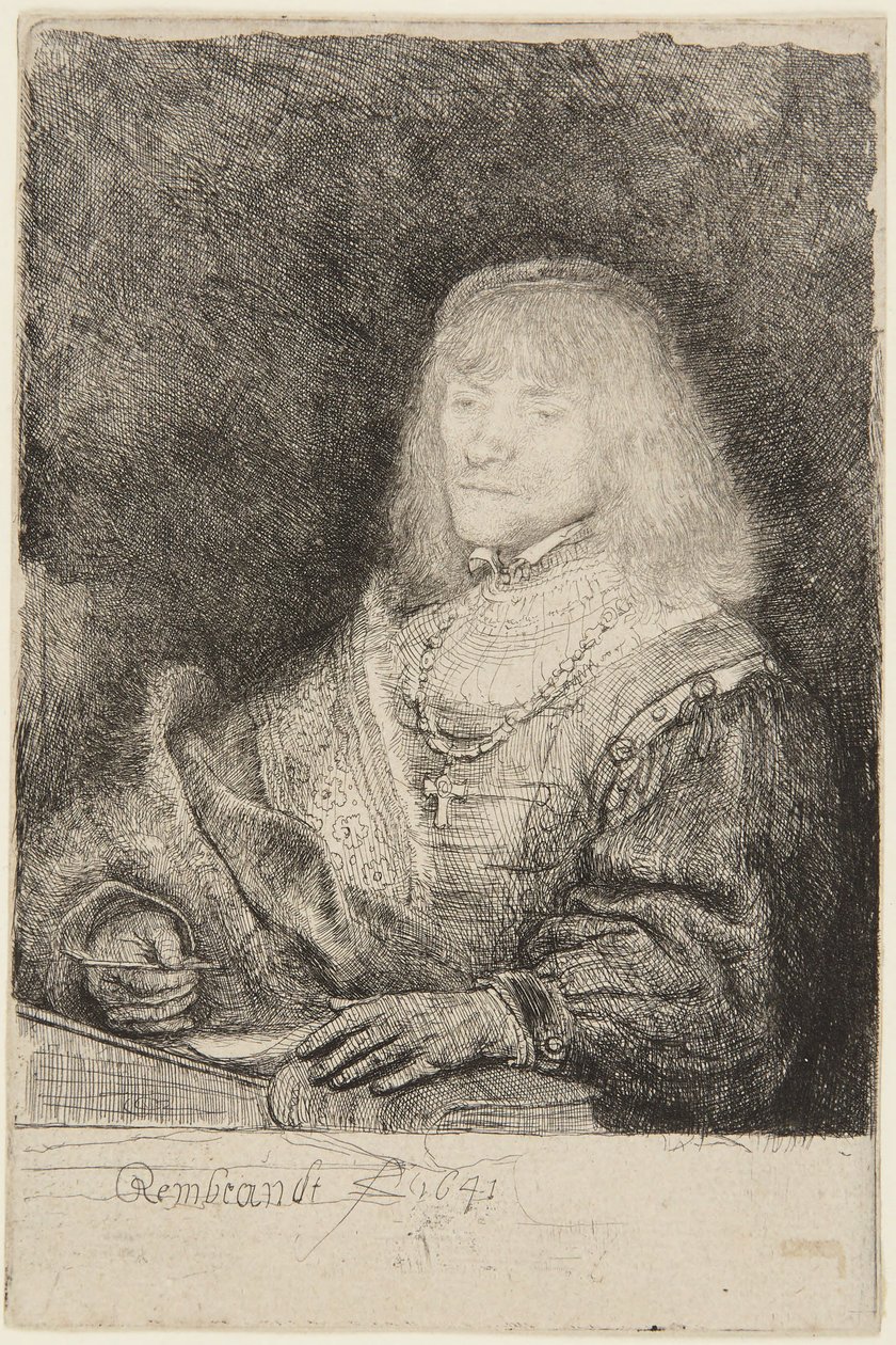 Homem com crucifixo e corrente de Rembrandt van Rijn